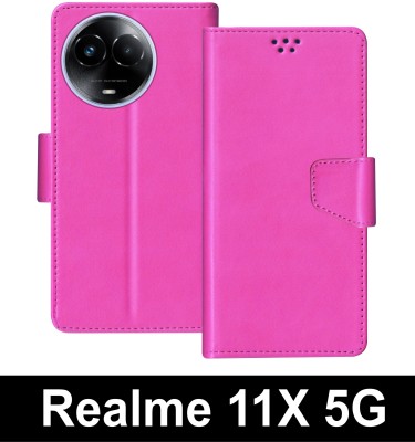 SBMS Flip Cover for Realme 11X 5G(Pink, Shock Proof, Pack of: 1)