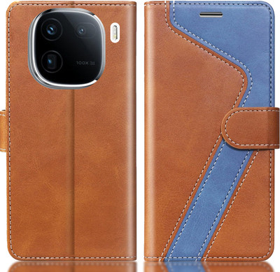 CYOR Flip Cover for IQOO 12 5G(Brown, Blue, Dual Protection, Pack of: 1)
