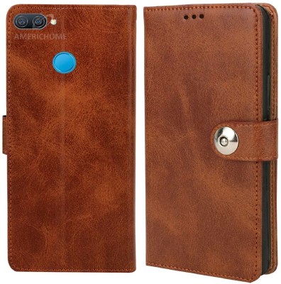 CaseDeal Flip Cover for Oppo A12, Model CPH2083, CPH2077 Inside Pockets with Leather Finish & Inbuilt Stand(Brown, Shock Proof, Pack of: 1)