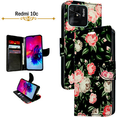 Asmart Flip Cover for Redmi 10c(Black, Pack of: 1)