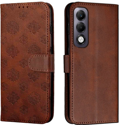 Ascensify Flip Cover for Oppo K13x 5G Floral Pattern, Magnetic Closure, Shockproof Wallet Case(Brown, Card Holder, Pack of: 1)