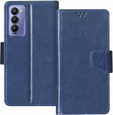 Juberous Flip Cover for Tecno Camon 18(Blue, Shock Proof, Pack of: 1)