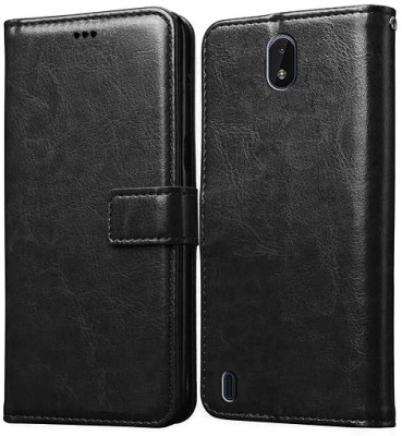 AKSP Flip Cover for Leather Finish Inside TPU Nokia C01 Plus(Black, Magnetic Case, Pack of: 1)