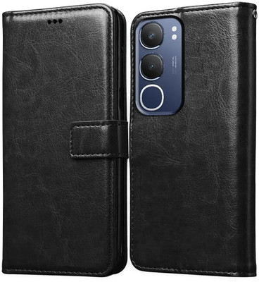 Fastship Flip Cover for Vivo Y19s(Black, Magnetic Case, Pack of: 1)