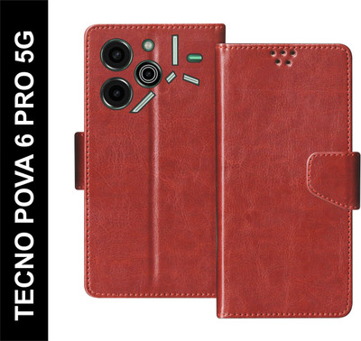 SBMS Flip Cover for TECNO POVA 6 PRO 5G(Brown, Shock Proof, Pack of: 1)