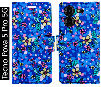Toklot Flip Cover for Tecno Pova 5 Pro 5G(Blue, Pack of: 1)