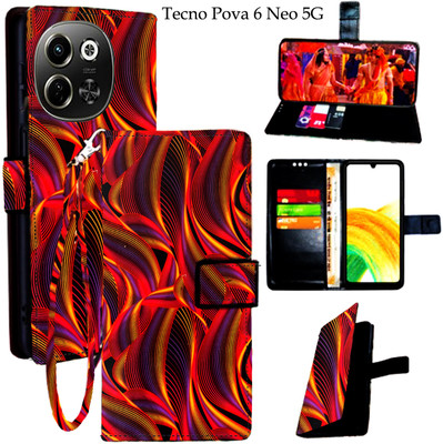 Toklot Flip Cover for Tecno Pova 6 Neo 5G(Red, Pack of: 1)