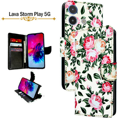 PARGO Flip Cover for Lava Storm Play 5G(White, Pack of: 1)