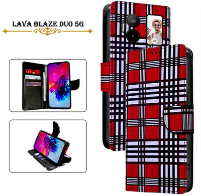 PARGO Flip Cover for Lava Blaze Duo 5G(Red, Pack of: 1)