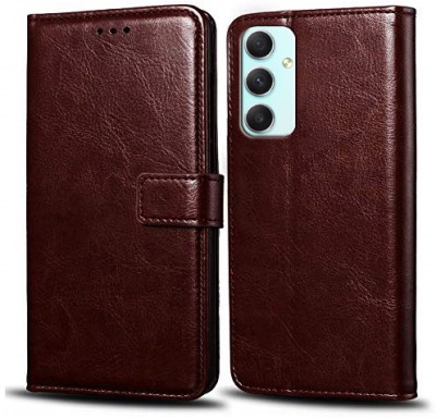 Cockcrow Flip Cover for Samsung Galaxy A34 5G(Brown, Shock Proof, Pack of: 1)