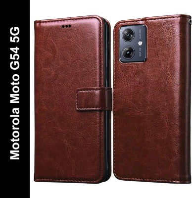 Casotec Flip Cover for Motorola Moto G64 5G, Motorola Moto G54 5G, Motorola Moto G54 Power 5G(Brown, Pack of: 1)