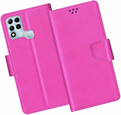 sales express Flip Cover for Infinix Hot 12 4G(Pink, Shock Proof, Pack of: 1)