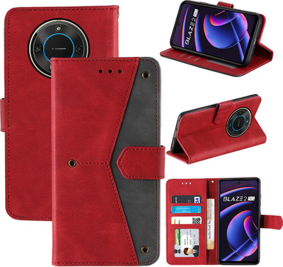 Autofocus Flip Cover for Lava Blaze 2 5G(Red, Camera Bump Protector, Pack of: 1)