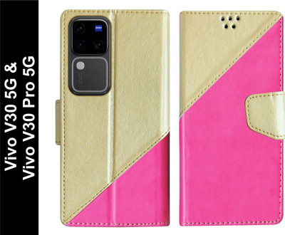 SBMS Flip Cover for Vivo V30 5G / Vivo V30 Pro 5G Back Cover Case with Magnatic Closure(Pink, Shock Proof, Pack of: 1)