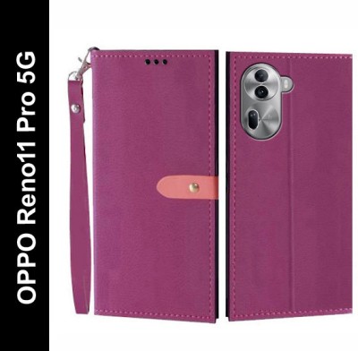 Turncoat Flip Cover for OPPO Reno11 Pro 5G(Pink, Grip Case, Pack of: 1)