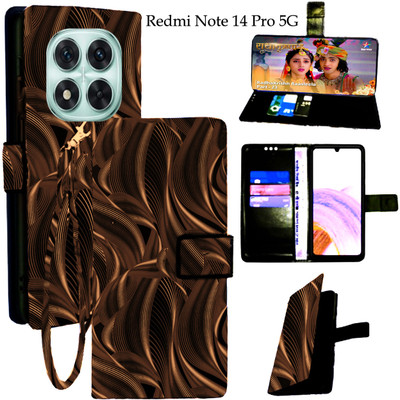 Mxkart Flip Cover for Redmi Note 14 Pro 5G(Brown, Pack of: 1)