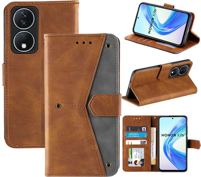 Autofocus Flip Cover for Honor X7B, Honor X7B 5G(Brown, Camera Bump Protector, Pack of: 1)