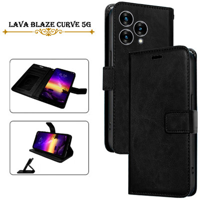 PARGO Flip Cover for Lava Blaze Curve 5G(Black, Pack of: 1)