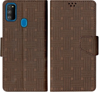 Telecase Flip Cover for Samsung Galaxy M30S(Brown, Shock Proof, Pack of: 1)