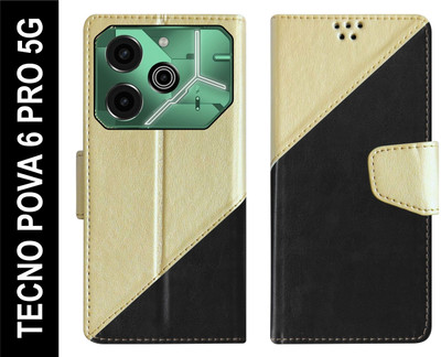 SBMS Flip Cover for TECNO POVA 6 PRO 5G(Black, Shock Proof, Pack of: 1)