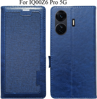 MYSHANZ Flip Cover for iQOO Z6 Pro 5G(Blue, Magnetic Case)