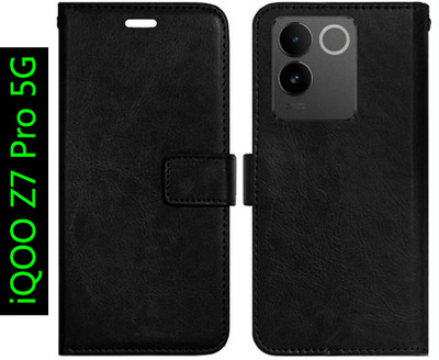 Toklot Flip Cover for iQOO Z7 Pro 5G(Black, Pack of: 1)
