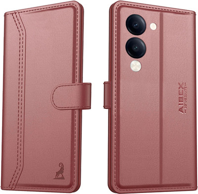 AIBEX Flip Cover for Vivo T4 Lite 5G / iQOO Z10 Lite 5G / Vivo Y19 5G / Vivo Y19e|Premium Leather Finish(Brown, Magnetic Case, Pack of: 1)
