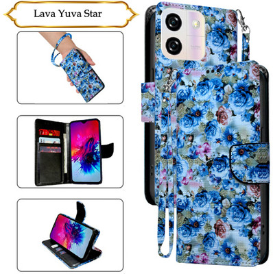Asmart Flip Cover for Lava Yuva Star(Blue, Pack of: 1)