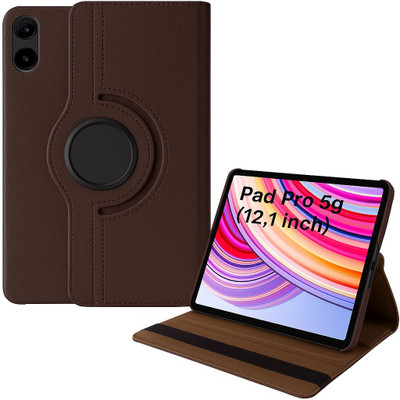 Eleqzun Flip Cover for Poco Pad 5G (12.1 inch)(Brown)