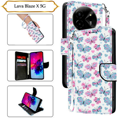 Cutemart Flip Cover for Lava Blaze X 5G(White, Pack of: 1)