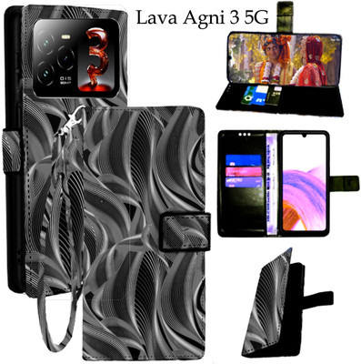 Toklot Flip Cover for Lava Agni 3 5G(Black, Pack of: 1)