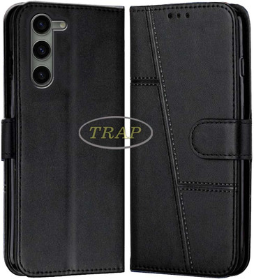 Trap Premium Flip Cover Flip Cover for Samsung Galaxy S23 5G(Black, Cases with Holder, Pack of: 1)