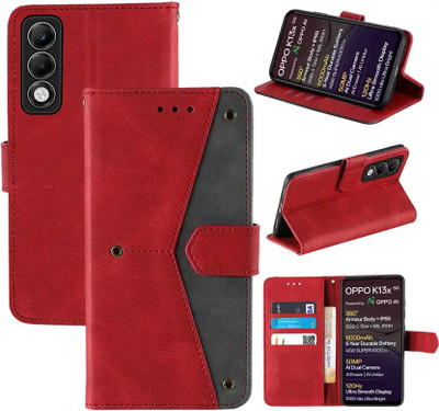 Aaghosh Flip Cover for OPPO K13x 5G(Red, Shock Proof, Pack of: 1)