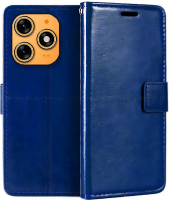 COST TO COST Flip Cover for Tecno Spark 10c 4g leather flip cover, Tecno Spark 10c K15(Blue, Black, Shock Proof, Pack of: 1)