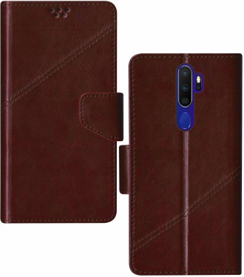 Sscase Flip Cover for Oppo A9 2020, Oppo A5 2020(Brown, Shock Proof, Pack of: 1)