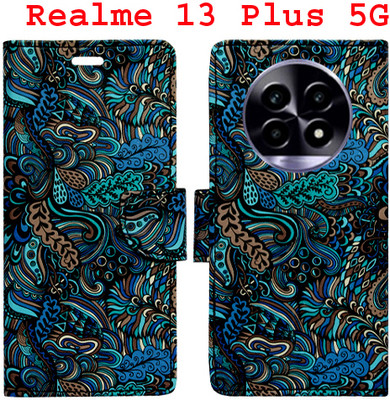 Toklot Flip Cover for Realme 13 Plus 5G(Blue, Pack of: 1)