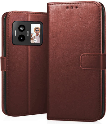 ClickAway Flip Cover for Lava Blaze Duo 5G , Highly Recommended Flip Case | Top Trending Back Cover (Best Selling)(Brown, Shock Proof, Pack of: 1)