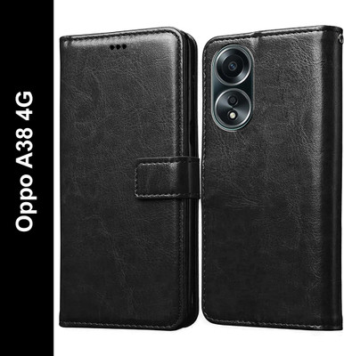 Casotec Flip Cover for Oppo A38 4G, Oppo A18 4G(Black, Pack of: 1)