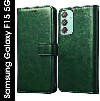 Flipkart SmartBuy Flip Cover for Samsung Galaxy F15 5G, Samsung Galaxy M15 5G(Green, Pack of: 1)