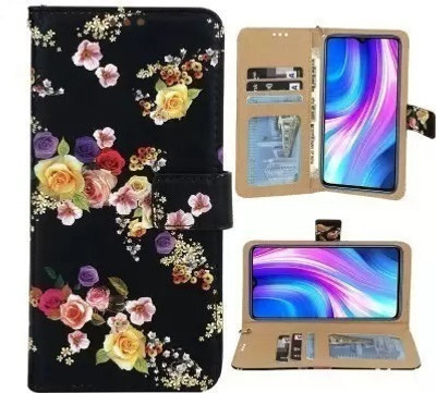 Aarov Flip Cover for Realme 3i, Flower Blue(Purple, Dual Protection, Pack of: 1)
