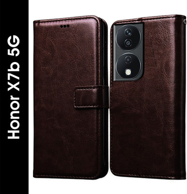 Casotec Flip Cover for Honor X7b 5G(Brown, Pack of: 1)