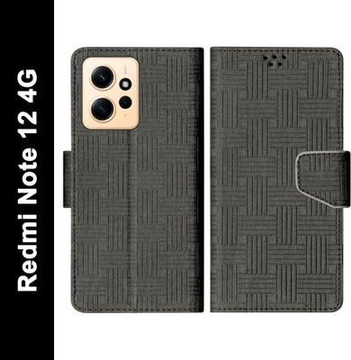 SBMS Flip Cover for REDMI Note 12 4G(Black, Shock Proof, Pack of: 1)