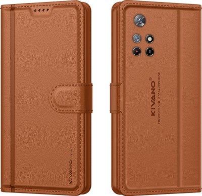 KIVANO LUXE Flip Cover for Xiaomi Redmi Note 11T 5G / Poco M4 Pro 5G(Brown, Card Holder, Pack of: 1)