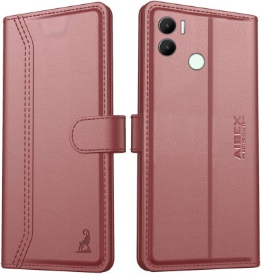 AIBEX Flip Cover for Xiaomi Redmi A2 Plus / Poco C51 / Poco C50 / Xiaomi Redmi A1 Plus|Vegan PU Leather | Stand(Brown, Cases with Holder, Pack of: 1)