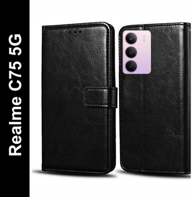 Wynhard Flip Cover for realme C75 5G, Realme C73 5G, Realme Narzo 80 Lite 5G(Black, Grip Case, Pack of: 1)