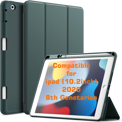 Imperium Flip Cover for Apple iPad 8th Gen 10.2 inch 2020 Tri-Fold Smart Case with Auto Sleep/Wake Feature.(Green, Microfiber Lining, Pack of: 1)