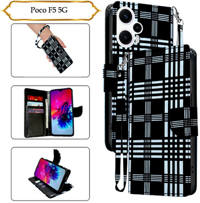 PARGO Flip Cover for Poco F5 5G(Black, Pack of: 1)