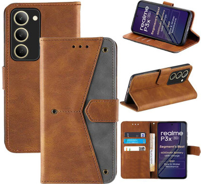 Aaghosh Flip Cover for Realme P3x 5G, Realme Narzo 80x 5G(Brown, Shock Proof, Pack of: 1)