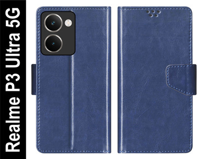 SBMS Flip Cover for Realme P3 Ultra 5G Back Cover Case with Magnatic Closure(Blue, Shock Proof, Pack of: 1)