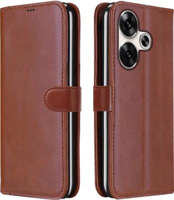 Roxel Flip Cover for Poco F6 5G(Brown, Dual Protection, Pack of: 1)